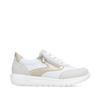 Remonte Low Wedge Laced Side Zip Shoe - White Combi